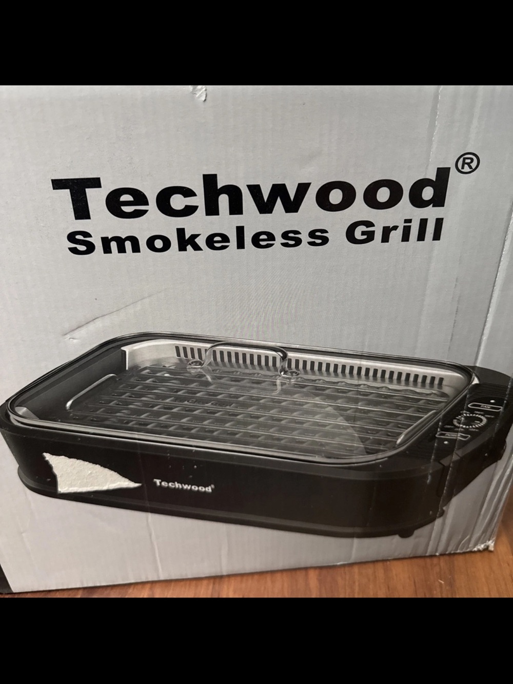 Techwood TWRG-200 Smokeless Indoor Electric Grill 1500W Griddle Open Box